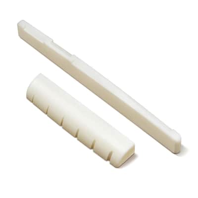 Rosewood Left-handed Slotted 6-String Martin Style Bridge set with Real Bone Saddle and Nut for Acoustic Guitar Replacement Parts image 6