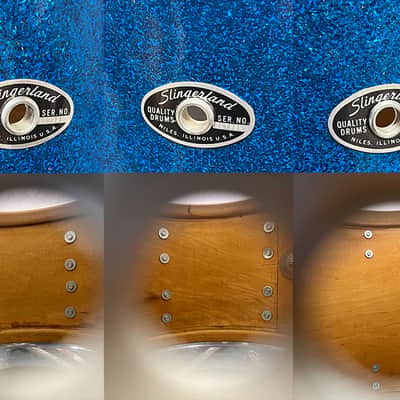 Vintage 1970s Slingerland Modern Solo Outfit No. 2R in Blue Sparkle image 7