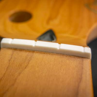 Fender Satin Roasted Maple Jazz Bass® Neck, 20 Jumbo Frets, 12", Maple, Flat Oval Shape image 3