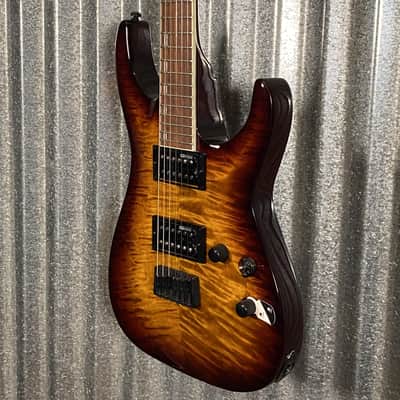 ESP LTD H-200 Flame Top Dark Brown Sunburst Guitar & Case #1026 Used image 6