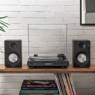 Crosley KT400A-BK Fully Automatic Bluetooth 2-Speed Turntable with S100A Stereo Speakers, Black-NEW image 2