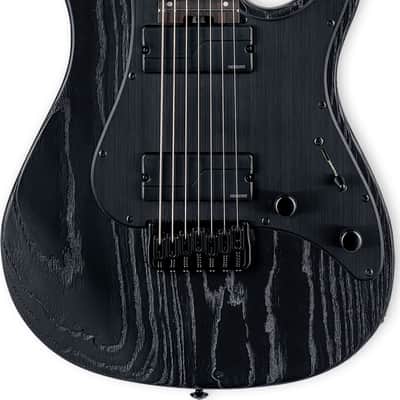 ESP LTD SN-1007HT 7-String Baritone Electric Guitar, Ebony Fingerboard, Black Blast image 1