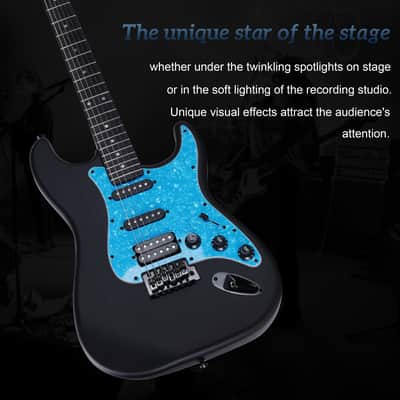WINZZ EGS112H-BKM 39-inch ST Solid Poplar Wood Electric Guitar Kit HSS Pickup image 6