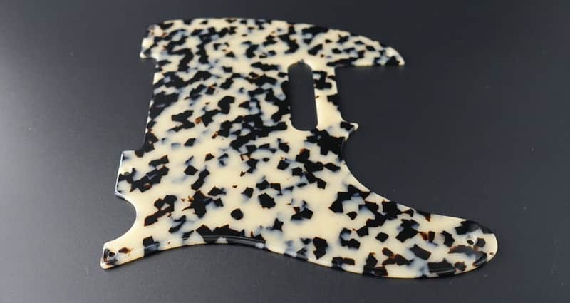 [Made to order] Pickguard Telecaster 5 Holes "Vintage" - Black & White Tortoise image 1