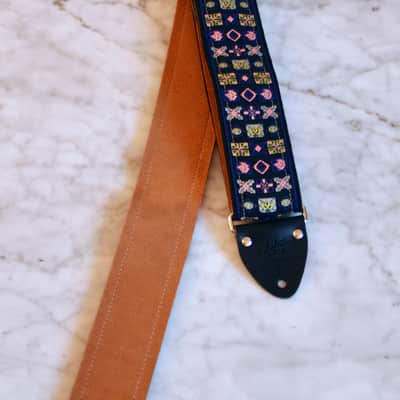 Vintage 70s Purple 'Woodstock' Guitar Strap Replica image 4