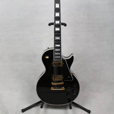 Epiphone Inspired By Gibson Custom Shop Les Paul Custom Electric Guitar, Ebony w/ Case image 1