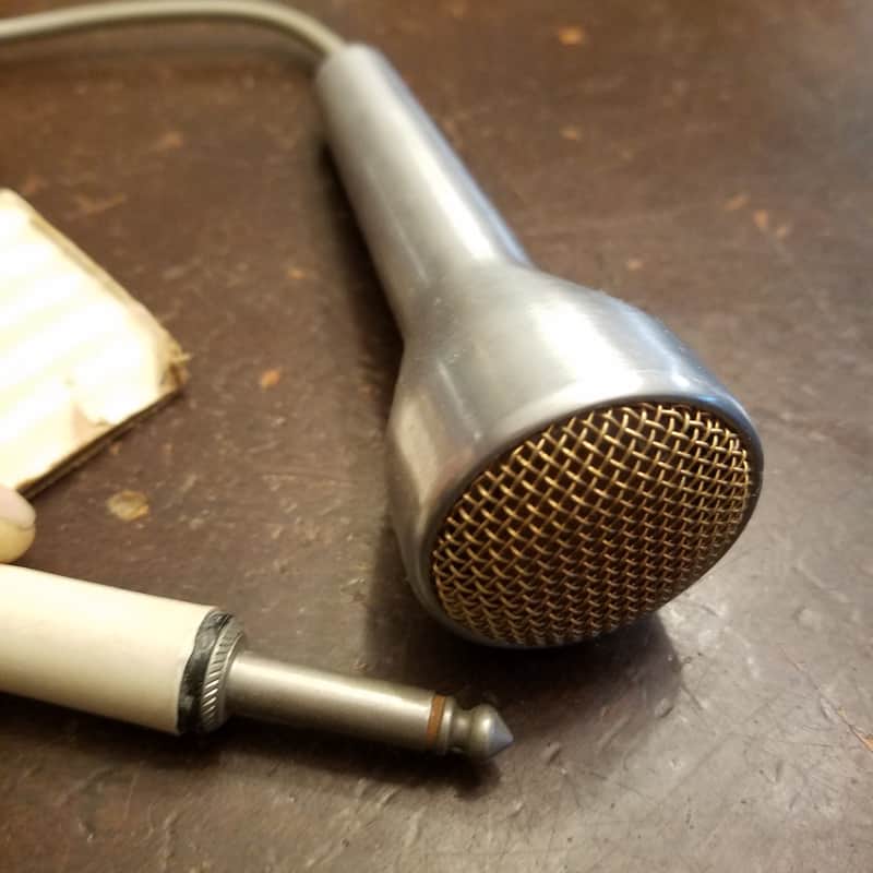 Sonotone CM10A Voice Of Music VM Space-age Ceramic Harp Mic Hi-Z 1960s Brushed Stainless image 1