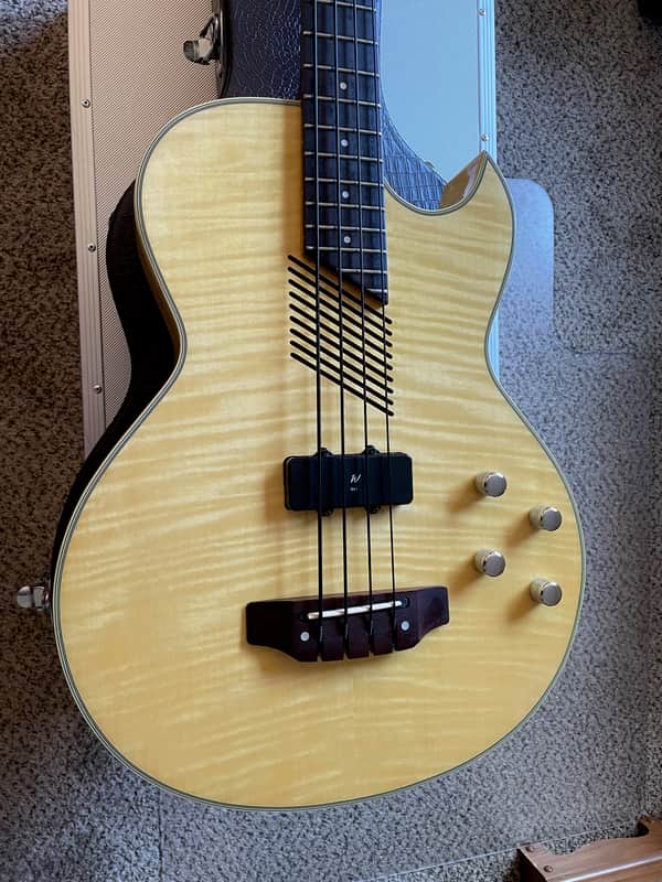 1997 Washburn AB-30 Acoustic/Electric Bass in natural with OHSC. image 1