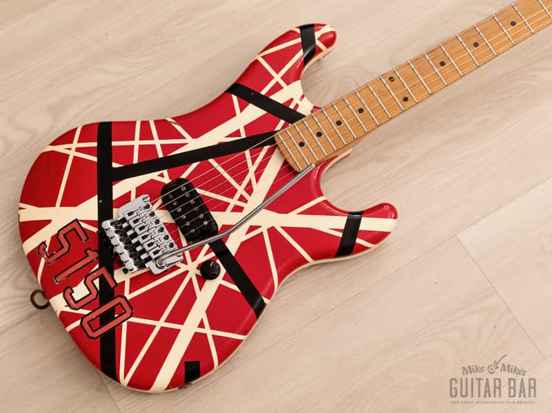 1990s ESP EVH Frankenstrat 5150 VH-250 Striped w/ Floyd Rose, Japan image 1