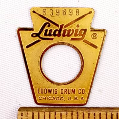 Ludwig #639898 Keystone Badge 1968 Brass Vintage Snare/Tom/Bass Drum Chicago USA image 1