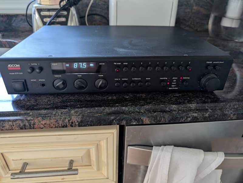 Adcom GTP-500 stereo tuner/preamplifier GTP-500 80's-90's - Black image 1