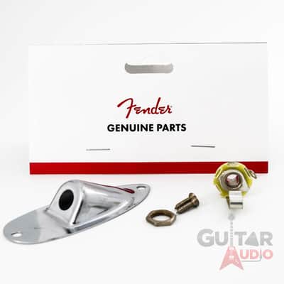 Genuine Fender ROAD WORN Chrome Strat/Stratocaster Jack Plate with Input Jack