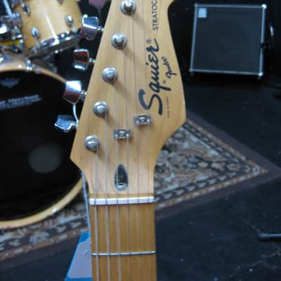 Vintage Bullet Squire Strat black with maple neck image 2