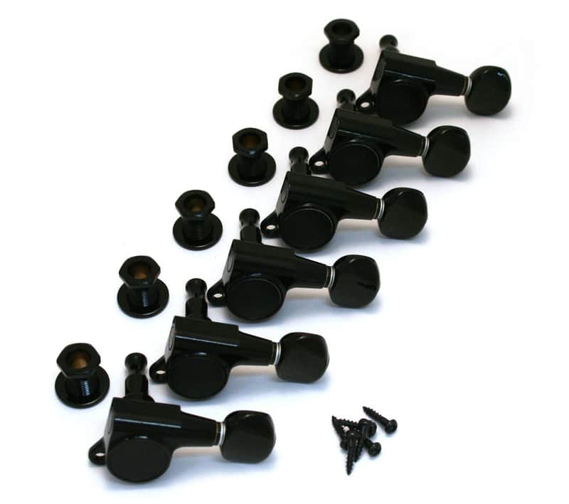 TK-0760-003 Gotoh 6 Inline Sealed Mini Tuning Keys Guitar Tuners Set Black image 1