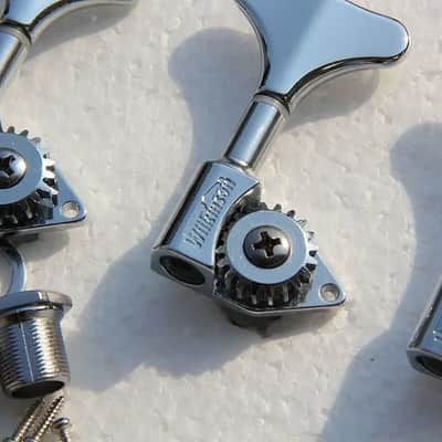 Wilkinson  Vinage Open Bass Guitar Tuning Pegs R4 in Chrome image 3