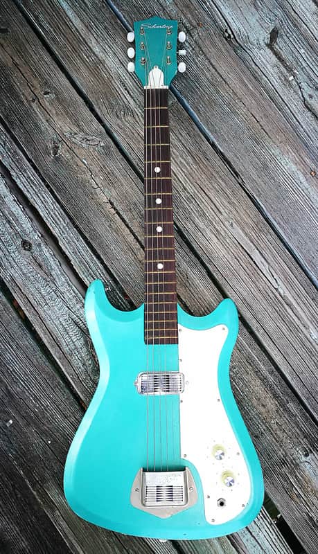 1965 Sivertone Model 1413L - DeArmond Kay - rare Seafoam Green - 1410 image 1