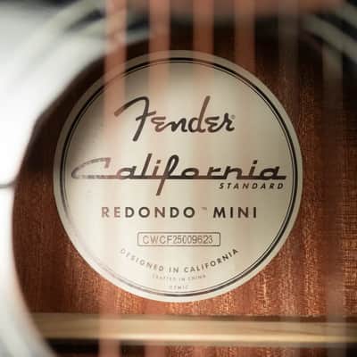 Fender California Standard Redondo Mini Acoustic Guitar - Black with Gig Bag image 13
