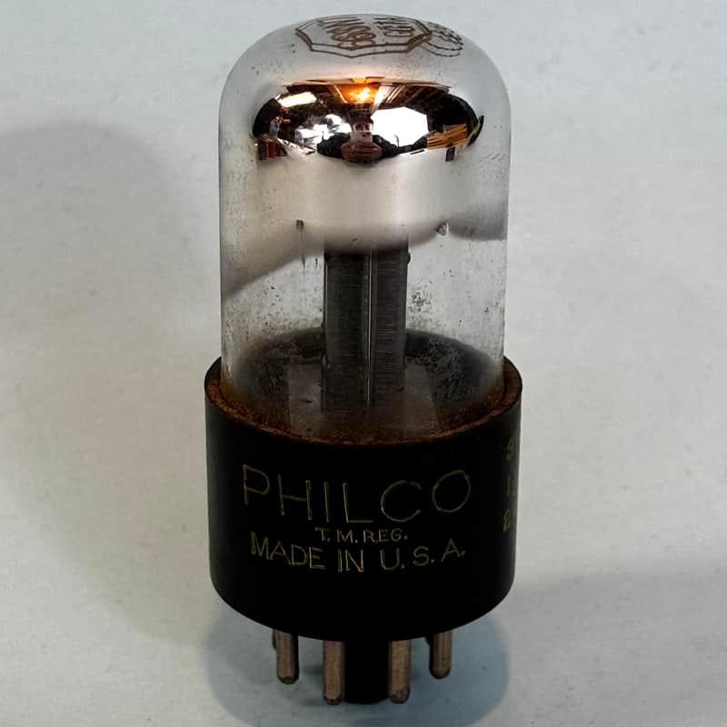 1953 Sylvania 6SN7GTA Vintage 1950s Philco Black Plate Chrome Top Tube! T541 image 1