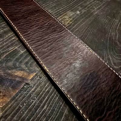 Wolf Briar Leather Company - Hand-Tooled Custom Handmade Guitar Strap - Western Paisley Motif image 8