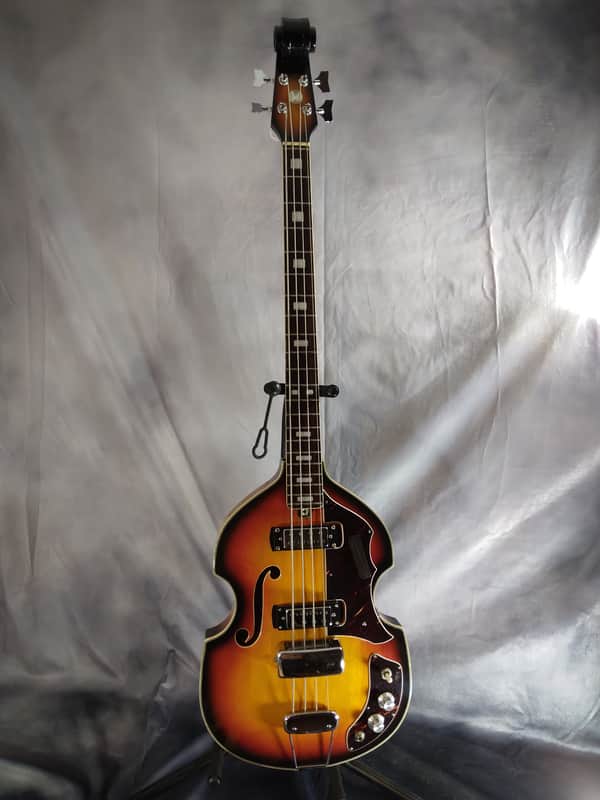 Sears Vintage 1960s Violin Bass Guitar Made in Japan 1960s Tobacco Burst image 1