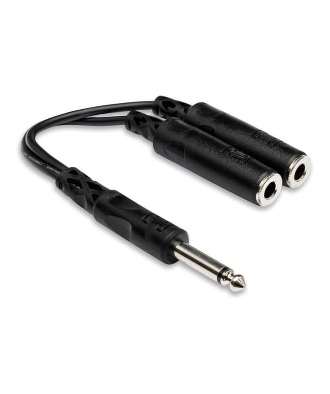 Hosa YPP- 111 Y Cable 1/4 in TS to Dual 1/4 in TSF image 1