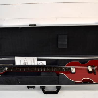 2013 Hofner Bass GL-VB-60-WR Lefty Red in German made Gold label with OHSC #6036 image 5