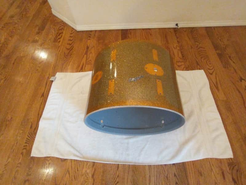 Rogers Vintage holiday series 20 x 14 bass drum shell, gold sparkle Cleveland tag! image 1