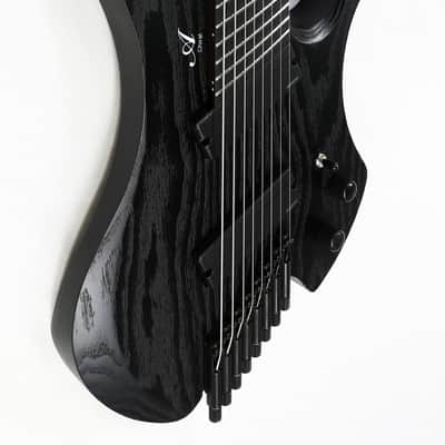 Agile 8 String Multi-Scale Fan Fret Chiral Nirvana 82831 RL MOD SS Flat Black Headless Electric Guitar image 3