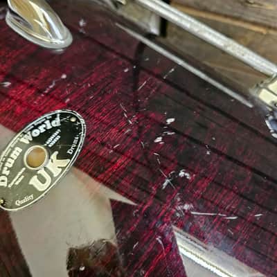 Drumworld 14" Floor Tom Drum, Transparent Red USED! RKDWD160126 image 4