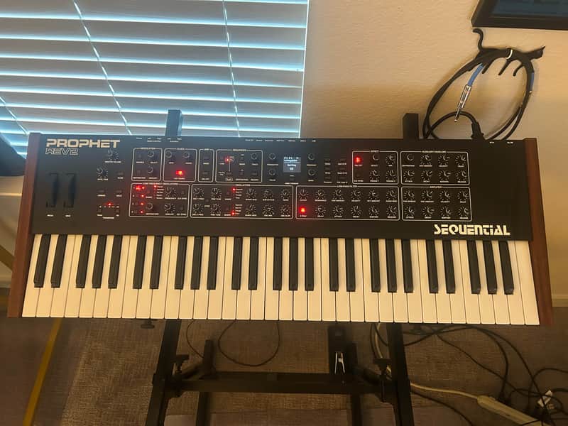 Sequential Prophet Rev2 61-Key 16-Voice Polyphonic Synthesizer 2018 - Present - Black with Wood Sides image 1