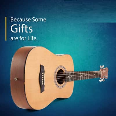 Music 3/4 Size Acoustic Guitar Bundle for Beginners, 6 String Beginner Solid Spruce Top Acoustic Guitar With Rosewood FIngerboard, 36 inch, Natural image 2