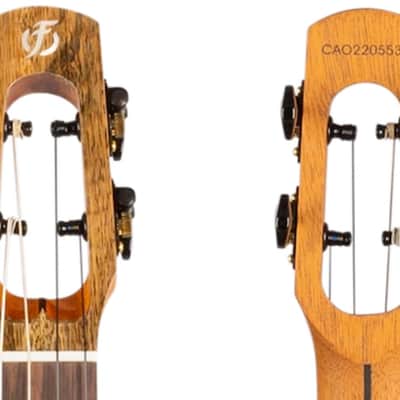 Flight FIREBALL BARITONE EQ-A Royal Series Solid Mango Top Mahogany Neck 4-String Ukulele w/Padded Gig Bag, Pickup & Humidifier image 10