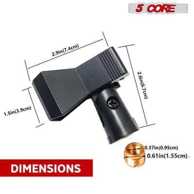 5 Core Microphone Clip Holder 5 Pieces with Screw Adapters 5/8 to 3/8 Inch image 4