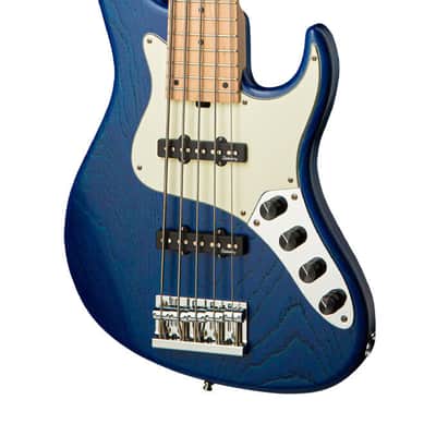 Sadowsky MetroLine 24-Fret Vintage JJ Bass 5 String, Swamp Ash Body, Ocean Blue Transparent Satin image 3