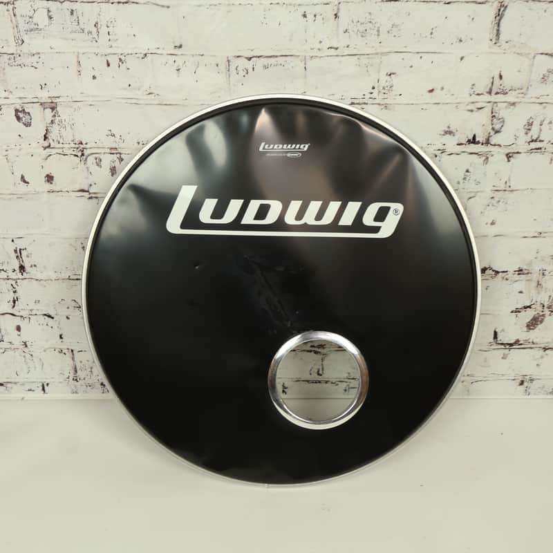 22" Ludwig Rocker Series Black Front Resonant Bass Drum Head image 1