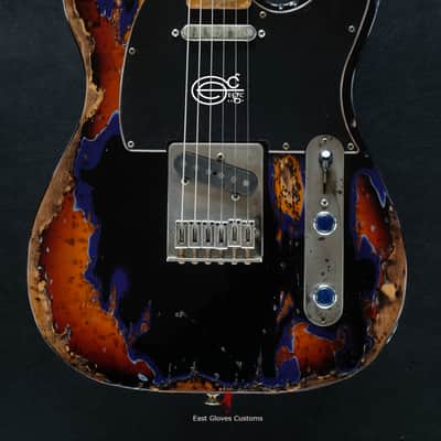 Fender Telecaster Midnight Blue/Sunburst Heavy Aged Relic by East Gloves Customs image 14