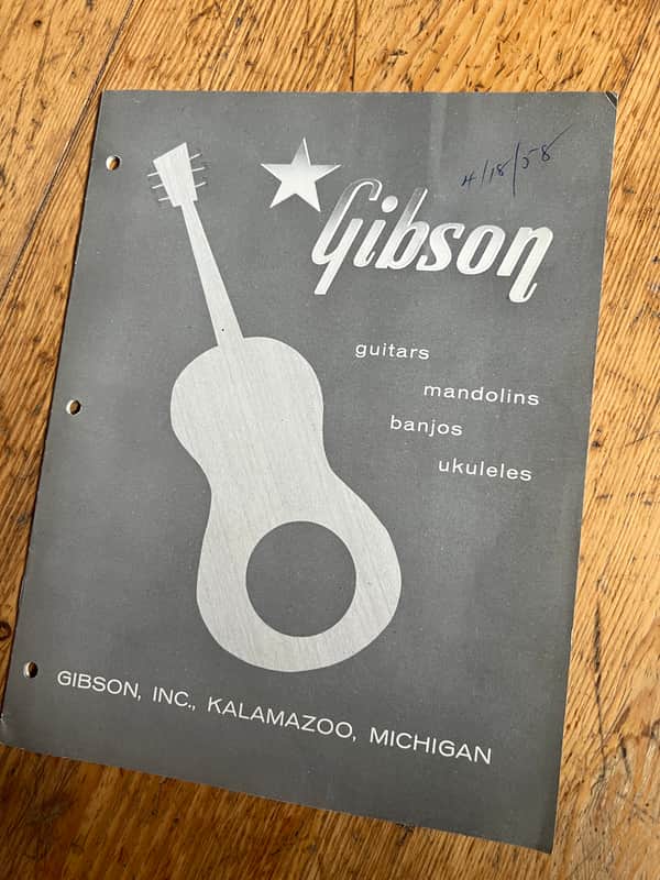 1958 Gibson Acoustics Catalog Brochure Rare J-50 J-45 LG L Vintage Case Candy image 1