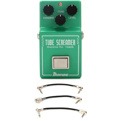 Ibanez TS808 Original Tube Screamer Overdrive Pedal with 3 Patch Cables image 1