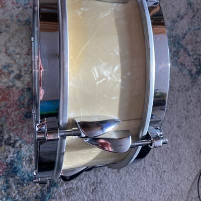 Vintage 1956 Sonor 12" Tonika Script Teardrop pearl pearloid white Snare drum Jazz fusion image 4