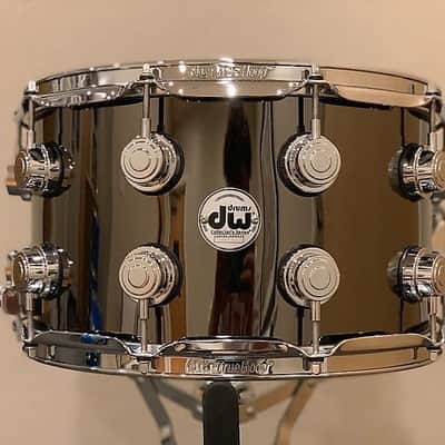 DW DRVB0814SVC Collector's Series 8x14" Black Nickel over Brass Snare Drum w/ Chrome Hardware image 1