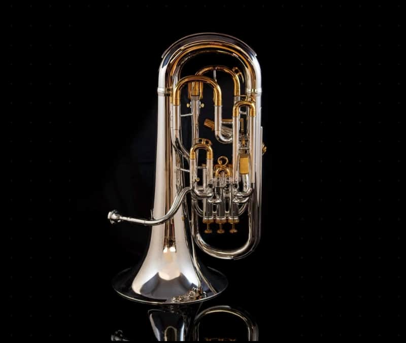 New Sterling Virtuoso Euphonium - Silver Plate with gold accents image 1