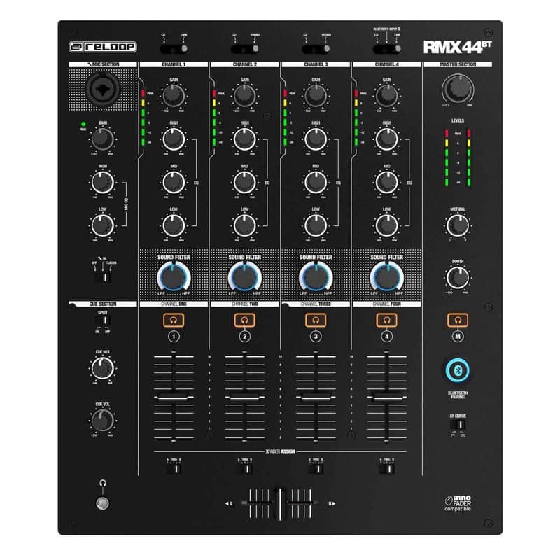Reloop RMX-44BT 4-Channel DJ Mixer with Bluetooth image 1