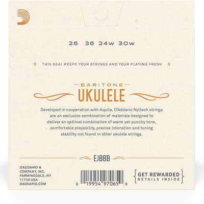 D'Addario EJ88B Nyltech Baritone Ukulele Strings Uke DGBE Tuning image 3