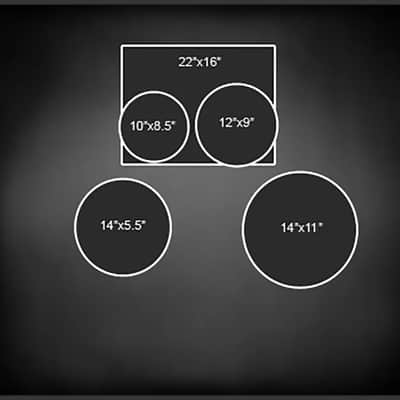 Drum Kit TAYE 5 Piece Pro X Grey Satin - 22" Bass Drums With Hardware Set - D14 image 3