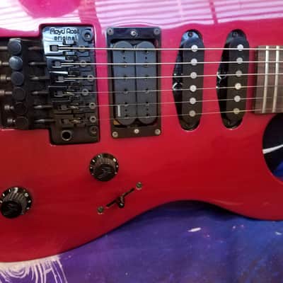 Fender HM Strat 1990? Razzberry Red Original Floyd Rose image 2