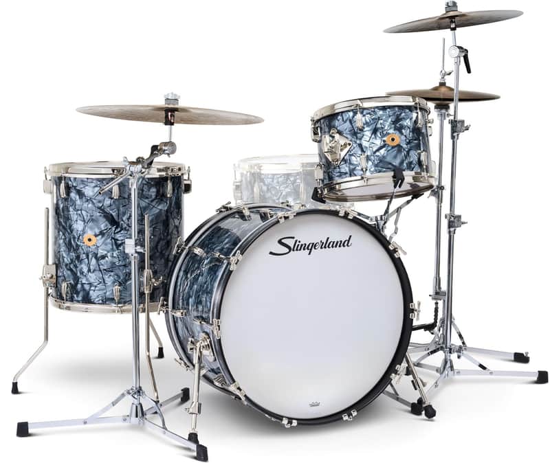 Slingerland Radio King 3-piece Shell Pack - Black Diamond Pearl Wrap image 1