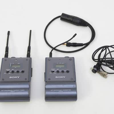 Sony UWP wireless system URX-P1 Reciever and UTX-B1 Transmitter with lapel mic image 1