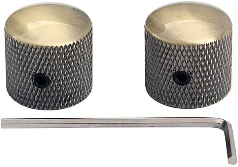 2Pcs Electric Bass Guitar Knobs Metal Volume Tone Speed Control Dome Knob with Wrench for Electric Guitar Bass Accessories image 1