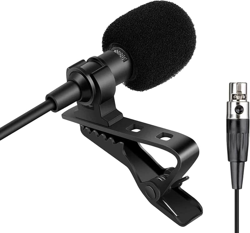 Lavalier Microphone Lapel Microphone Compatible with Wireless Transmitter - Unidirectional Condenser Mic - Mini XLR Plug image 1