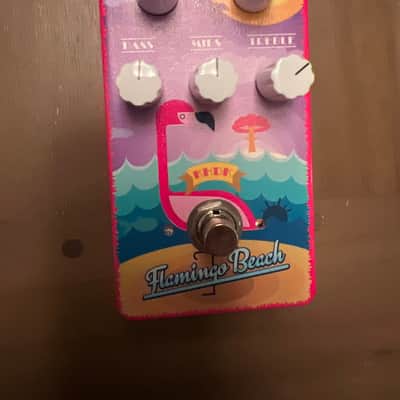 KHDK Electronics Flamingo Beach Mystery Pedal 2021 Limited Edition Overdrive 2021 - Hot pink with glitter silk screened enclosure image 1